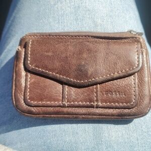 Fossil Brown Leather Card Holder